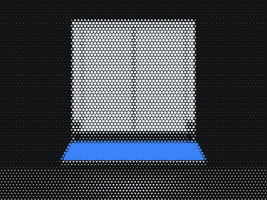 Halftone drawing of the back of a truck with its liftgate lowered