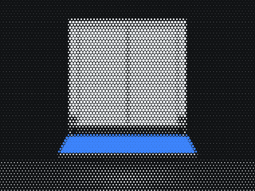Halftone drawing of the back of a truck with its liftgate lowered